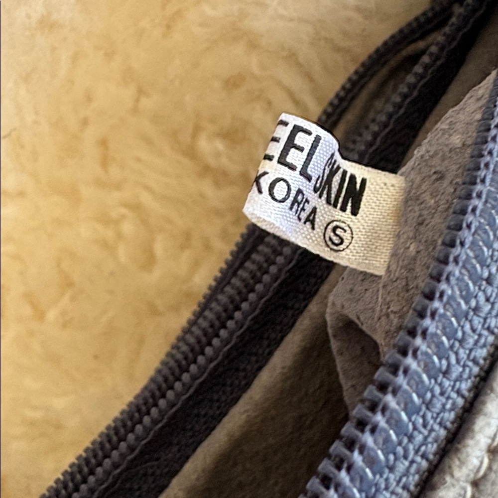 Vintage Genuine Eel Skin Leather Shoulder Bag | Grey | Good Condition | KOREA - Picture 12 of 13
